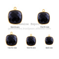 Wholesale Semiprecious Gemstone Bezel Charm, Handmade Cushion Shape Gemstione Charms In Bezel Jewelry